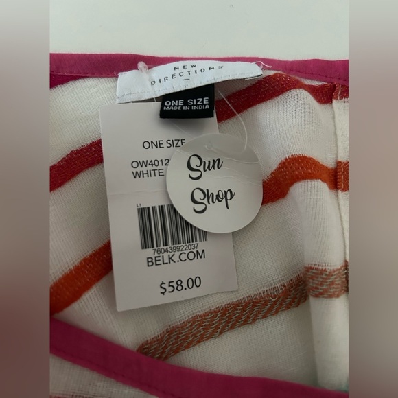 NWT NEW DIRECTIONS MULTICOLOR COVERUP O/S DYED YARN, GAUZY, PULLOVER,LIGHTWEIGHT - Picture 5 of 6